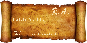 Reich Attila névjegykártya